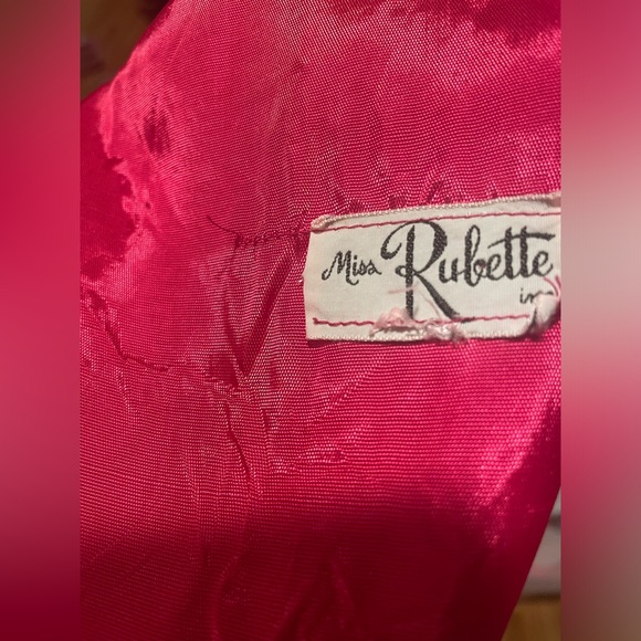 VTG 1960s Fuchsia Pink Wiggle Dress & Jacket Matching Set With Bow Miss Rubette - Picture 16 of 16